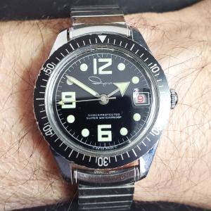 Rare Vintage 1960s Ingraham Super Waterproof Men’s Manual Wind Dive Watch