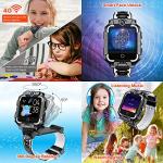 OKYUK 4G GPS Smartwatch for Girls Boys, IP67 Waterproof Sport Smart Watch Phone for Kids, with Face Unlock 2-Camera 360° Rotating Screen WiFi Video Call Phone Call SOS Pedometer for 3-14 Age