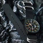 44MM ADDIESDIVE Vintage Quartz Men Watch Luminous Diver Nylon 50M Waterproof NEW