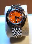 DOXA Sub 200T Pro 39 mm Sunray Orange OEM Bracelet and Rubber Strap Very Good