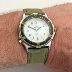 Vintage Timex Indiglo Dive Style Watch 2 Tone 1997 36mm Mens