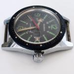 Vintage Wolbrook Skindiver Worldtimer 1960s French Dive Watch Manual Wind Black