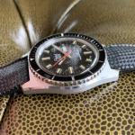 NOS Vintage 70's Brichot Automatic Day Date 40mm Skin Diver Wrtistwatch