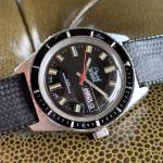 NOS Vintage 70's Brichot Automatic Day Date 40mm Skin Diver Wrtistwatch