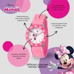 Disney Minnie Mouse Watch for Kids 3-5, Pink Nylon Strap, Metal Pink Bezel, White Dial – Perfect Minnie Watch for Girls and Toddlers, Cute and Stylish Timepiece Young Fans.