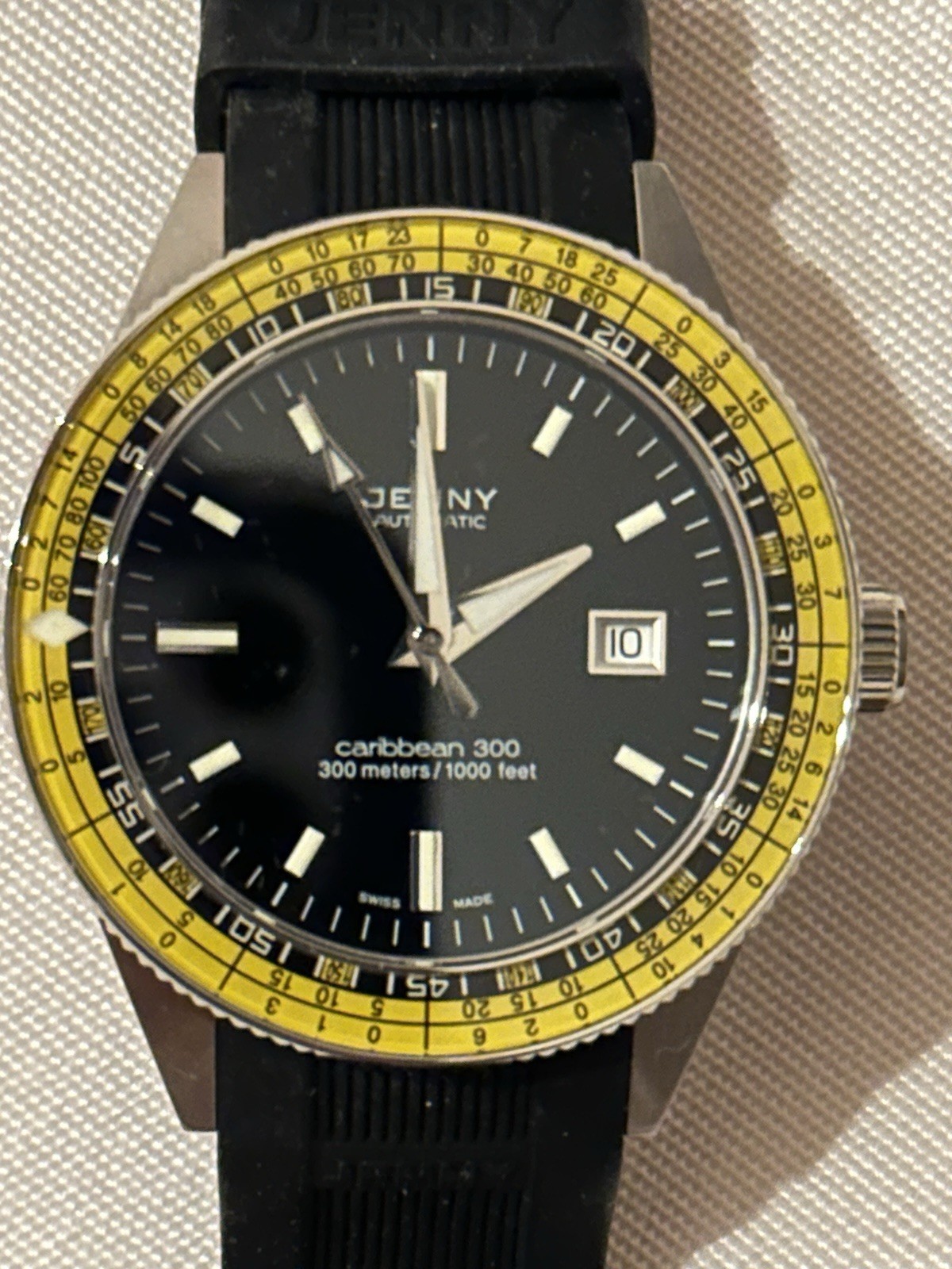 Jenny Caribbean 300 Dive Watch by DOXA Limited Edition Black/Yellow #095/500