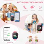 OKYUK Pink 4G Kids Smart Watch with Games