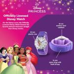Disney Princess Kids' Plastic Time Teacher Analog Quartz Nylon Strap Watch, Princess and The Frog/Dk Purple Lt Purple