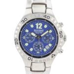 Beuchat Vintage Chronograph Diver Watch Blue Dial 100M Quartz Stainless Steel 40