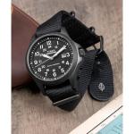 Timex Men's Expedition Field Post Solar 41mm Watch - Black Slip-Thru Double Layer Black Dial Gunmetal Case