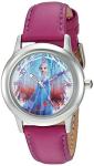 Disney Frozen Kids' Stainless Steel Time Teacher Analog Quartz Strap Watch, Elsa/Maroon Purple
