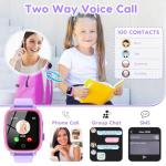 OKYUK 4G Kids Smart Watch with GPS Tracker & SOS Alert - Video Call, 2-Way Calling, Chat, App - with SIM Card for Ages 4-12 - Perfect Educational Gift (Purple)