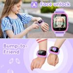 OKYUK 4G Kids Smart Watch with GPS Tracker & SOS Alert - Video Call, 2-Way Calling, Chat, App - with SIM Card for Ages 4-12 - Perfect Educational Gift (Purple)