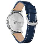 Citizen Eco-Drive Men's Disney Donald Duck Watch, Blue IP Stainless Steel on Blue Leather Strap, 3-Hand Day Date, Luminous, 44mm (Model: AW0075-06W)