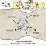 Disney Winnie The Pooh Watch for Women – Featuring Classic Rabbit Character Dial – for Fans and Collectors – Silver-Tone Case, White Dial, and White Faux Leather Strap