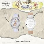 Disney Winnie The Pooh Watch for Women – Featuring Classic Rabbit Character Dial – for Fans and Collectors – Silver-Tone Case, White Dial, and White Faux Leather Strap