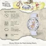 Disney Winnie The Pooh Watch for Women – Featuring Classic Rabbit Character Dial – for Fans and Collectors – Silver-Tone Case, White Dial, and White Faux Leather Strap