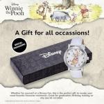 Disney Winnie The Pooh Watch for Women – Featuring Classic Rabbit Character Dial – for Fans and Collectors – Silver-Tone Case, White Dial, and White Faux Leather Strap