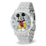 Disney Stylish Mickey Mouse Articulating Hands Watch for Men Enthusiasts, Full Color Mickey Watch with Silver Dial and Stainless Steel Strap