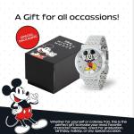 Disney Stylish Mickey Mouse Articulating Hands Watch for Men Enthusiasts, Full Color Mickey Watch with Silver Dial and Stainless Steel Strap