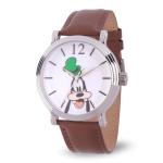 Disney Goofy Face Watch Men, Fun & Stylish Watches for Men, Vintage-Inspired Design Fans - Classic 's Watches with Brown Leather Strap, White Dial & Metal Case