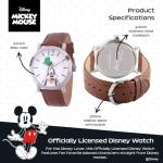 Disney Goofy Face Watch Men, Fun & Stylish Watches for Men, Vintage-Inspired Design Fans - Classic 's Watches with Brown Leather Strap, White Dial & Metal Case