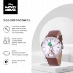 Disney Goofy Face Watch Men, Fun & Stylish Watches for Men, Vintage-Inspired Design Fans - Classic 's Watches with Brown Leather Strap, White Dial & Metal Case