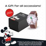 Disney Goofy Face Watch Men, Fun & Stylish Watches for Men, Vintage-Inspired Design Fans - Classic 's Watches with Brown Leather Strap, White Dial & Metal Case