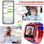 4G Kids Smart Watch, IP67 Waterproof Child Smartwatch with Camera, SOS,GPS Tracker, Video Calling, WiFi, Touch Screen Wrist Watch Phone for Age 3-14 Year Boys Girls Gift (360° Dual Cameras Pink)