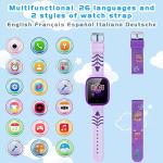 OKYUK 4G Kids Smart Watch, IP67 Waterproof Child Smartwatch with Camera, SOS,GPS Tracker, Video Calling, WiFi, Touch Screen Wrist Watch Phone for Age 3-14 Year Boys Girls Xmas Birthday Gift (Violet)