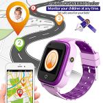 OKYUK 4G Kids Smart Watch, IP67 Waterproof Child Smartwatch with Camera, SOS,GPS Tracker, Video Calling, WiFi, Touch Screen Wrist Watch Phone for Age 3-14 Year Boys Girls Xmas Birthday Gift (Violet)