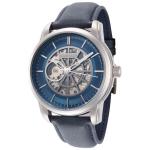 Thomas Earnshaw Men's Radius Skele 45mm Black Dial Leather Watch