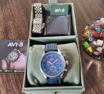 NWOT Rare Model Avi-8 Lafayette Chronograph w Extra Avi-8 S/S Bracelet and Box