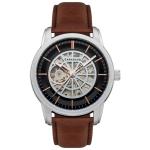 Thomas Earnshaw Men's Radius Skele 45mm Black Dial Leather Watch