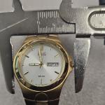 Citizen Eco-Drive WR 100 Gold Tone Bracelet Lume Day-Date Watch Men Solar RUNS