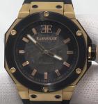 Thomas Earnshaw Invincible Men Black Integrated PU Strap Mechanical Watch