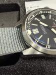 Sangin Instruments Hydra Automatic Diver Watch 300M Black Dial Gray NATO Strap