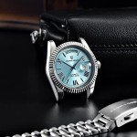LACZ DENTON Luxury Men's Automatic Watch - Sky Blue