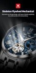Men's Luxury Skeleton Automatic Tourbillon Watch - Blue/Silver