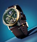 Original Thomas Earnshaw GREEN GLIMMER Watch Dual Time Date Open Heart automatic