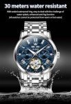 Men's Luxury Skeleton Automatic Tourbillon Watch - Blue/Silver