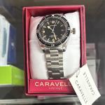 Caravelle Sea Hunter Automatic Diver Watch Stainless Steel Black Dial Vintage