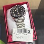 Caravelle Sea Hunter Automatic Diver Watch Stainless Steel Black Dial Vintage