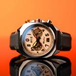 AVI-8 BELL X-1 Machbuster Chronograph Camel Brown AV-4118-03 Full Lume Watch New