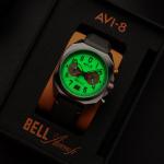 AVI-8 BELL X-1 Machbuster Chronograph Camel Brown AV-4118-03 Full Lume Watch New
