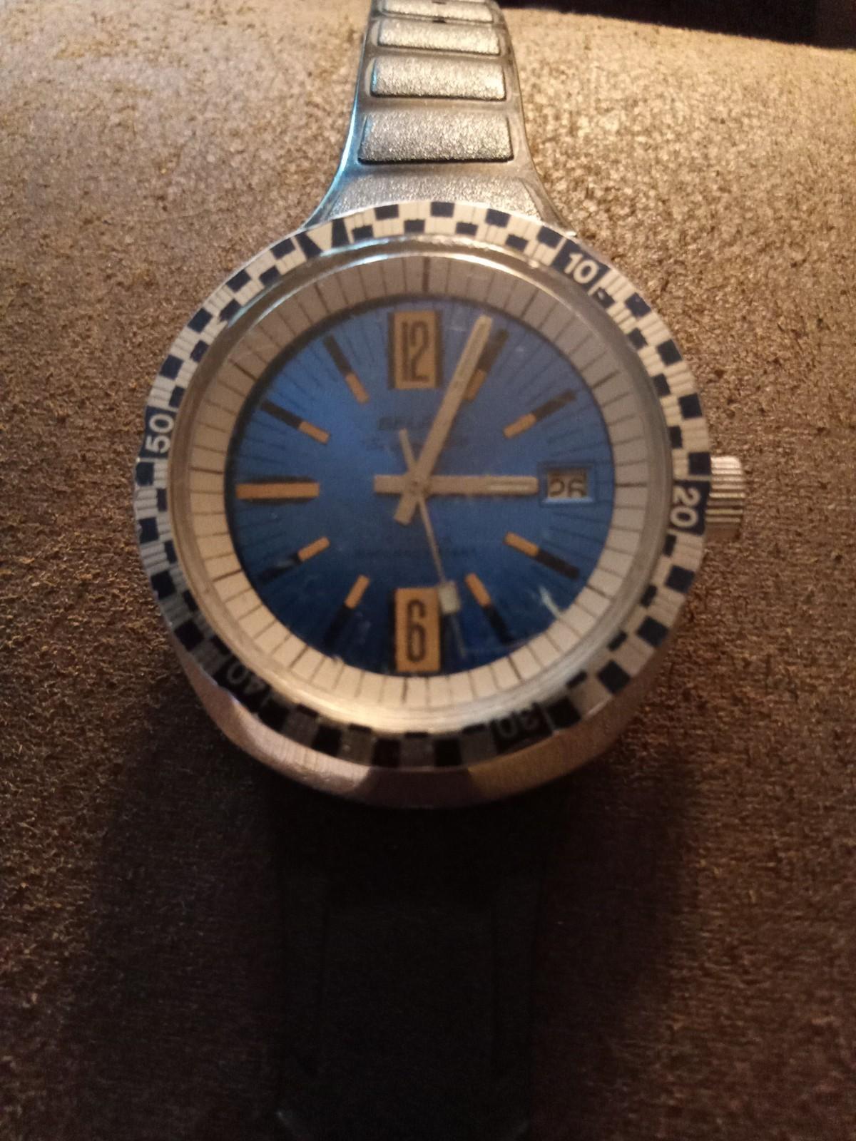 VTG 60s BELAIR Seapearl 600 Divers Watch Checkerboard Bezel Rare