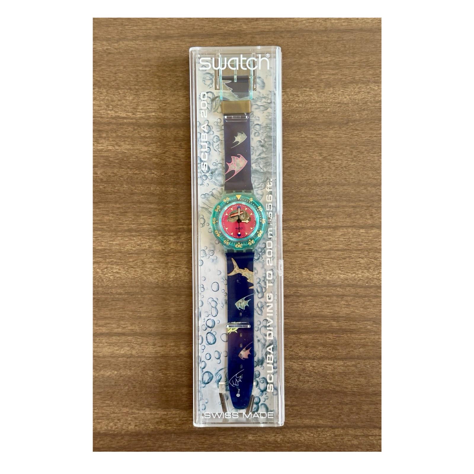 Vintage 1991 Swatch Scuba 200 Happy Fish SDN101 NOS w/ Box & Manual