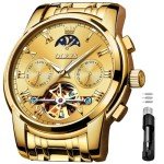 OLEVS Men's Gold Automatic Mechanical Dress Watch