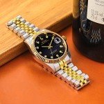 BUREI Men's Gold & Black Automatic Dress Watch