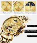 OLEVS Men's Gold Automatic Mechanical Dress Watch